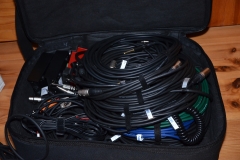 audio cables in a bag