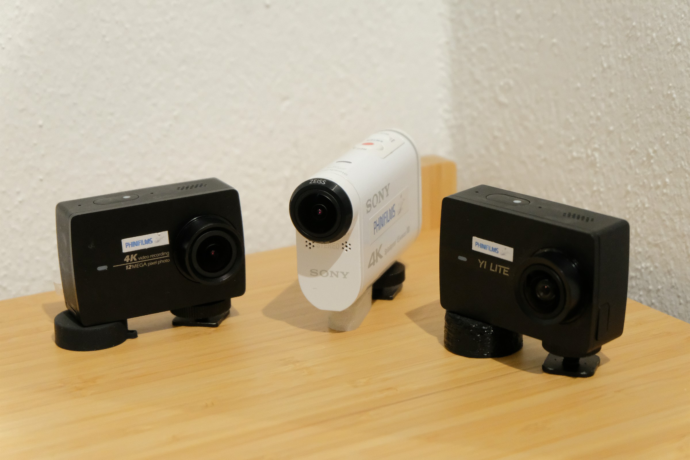 alle drei Action-Cams